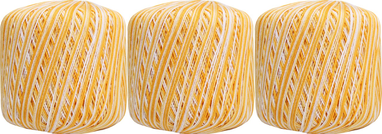 Threadart 100% Pure Cotton Variegated Crochet Thread - Size 10 & 3 - Singles, 3 Packs, and 6 Packs